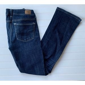 American Eagle Womens 6 Skinny Kick Bootcut Denim Jeans Low Rise Stretch Sequin